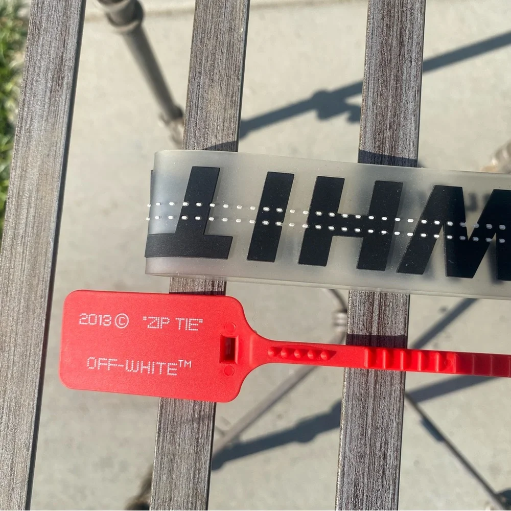 3 Off-White Black & Yellow Strap pink and a black letter one bundle with 3